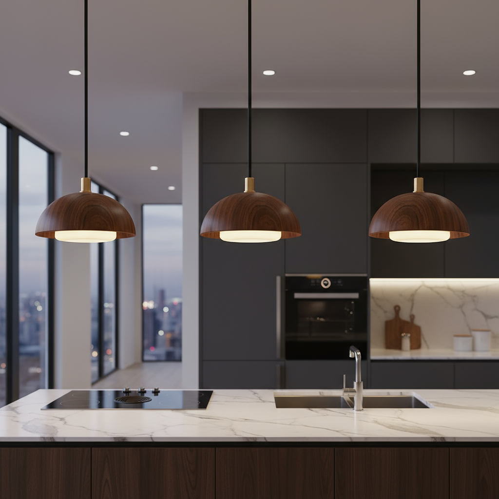 ArborGlow Modern Wood Pendant Light